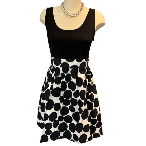 JESSICA HOWARD Dress *Size Medium Empire Waist Polka Dots Back Zip Sleeveless - Picture 3 of 14